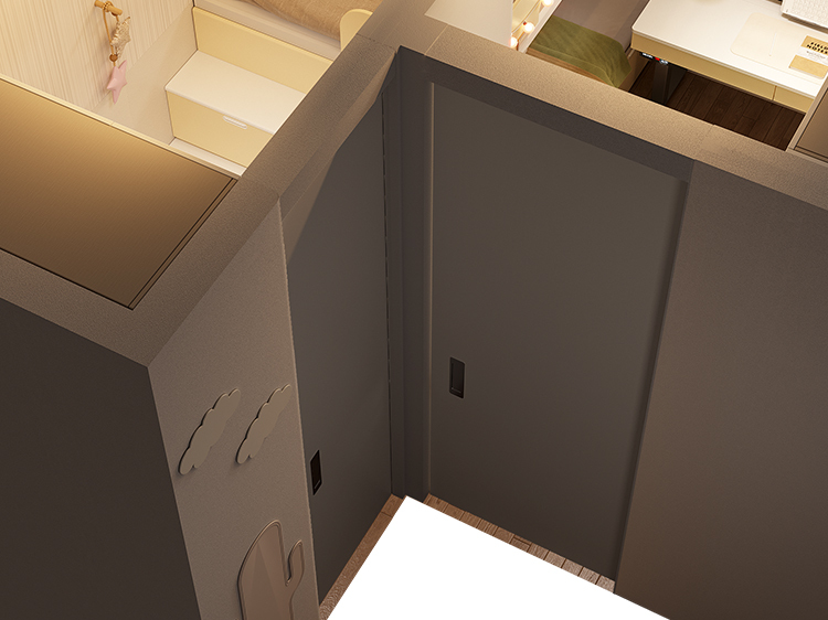 Super high hidden sliding door