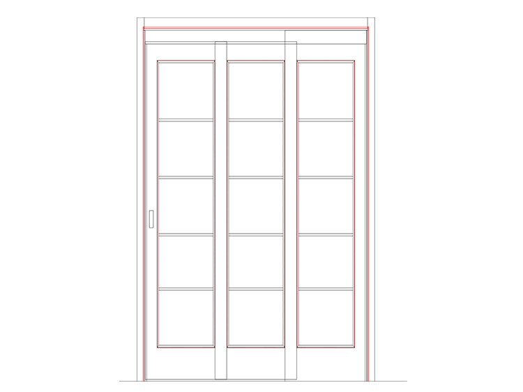 Three-linkage sliding door