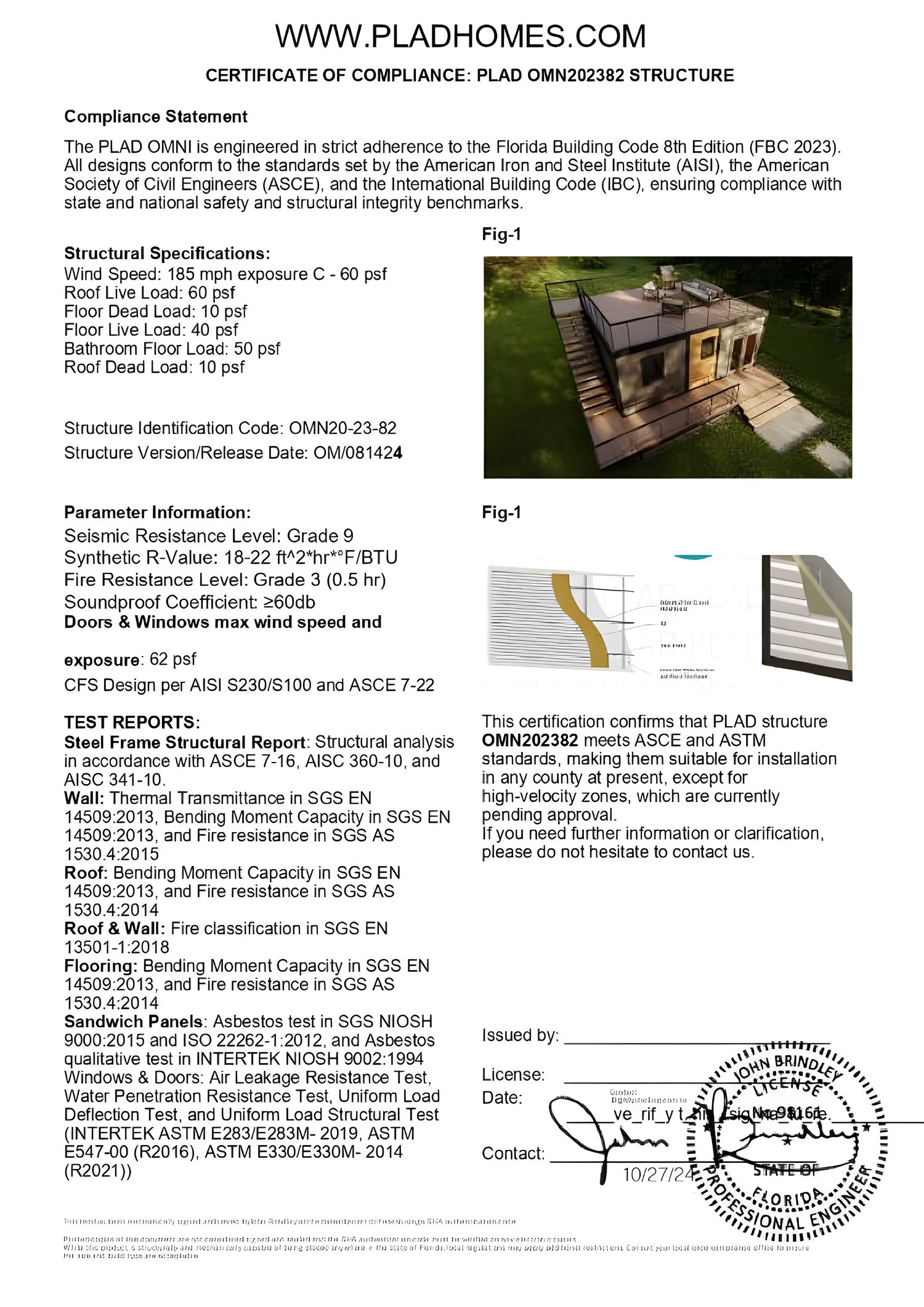 PLAD Homes Certification Document — Page 9