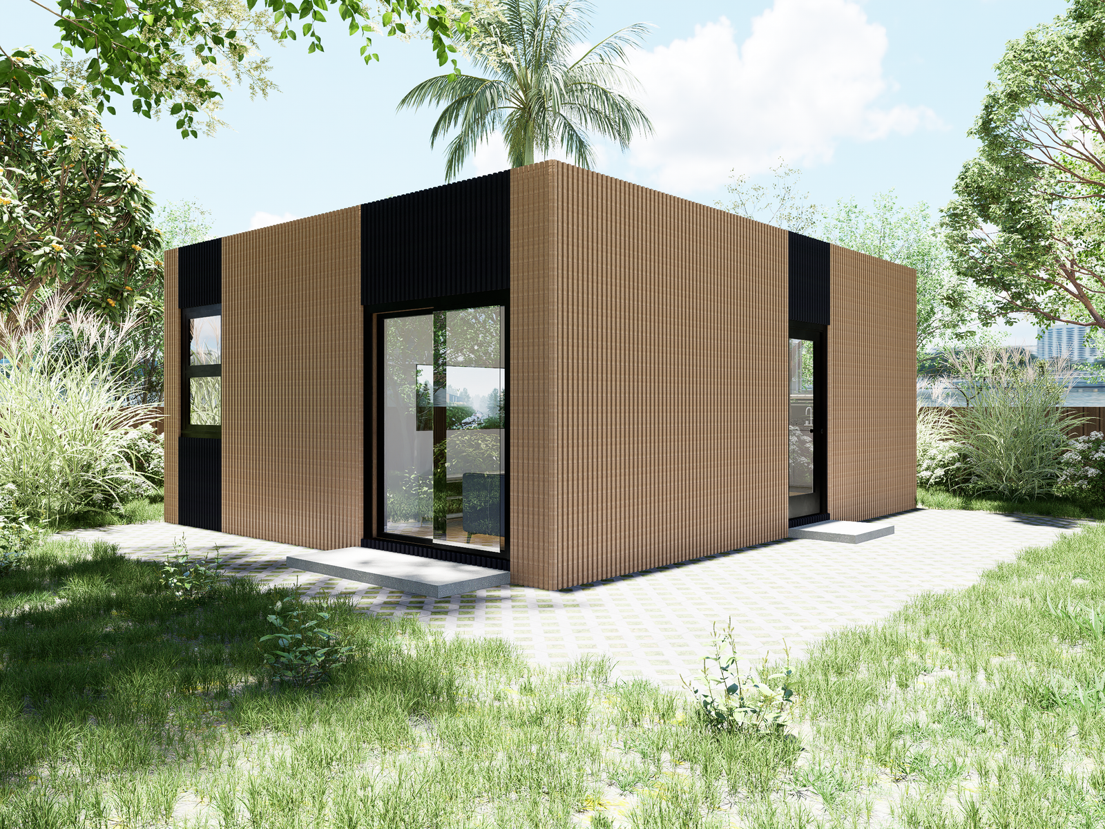 PLAD steel structure home exterior rendering