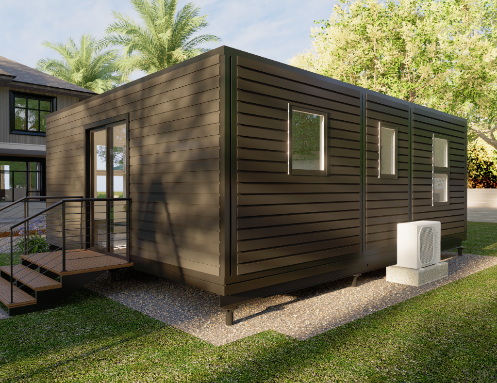 PLAD home configured with a black exterior